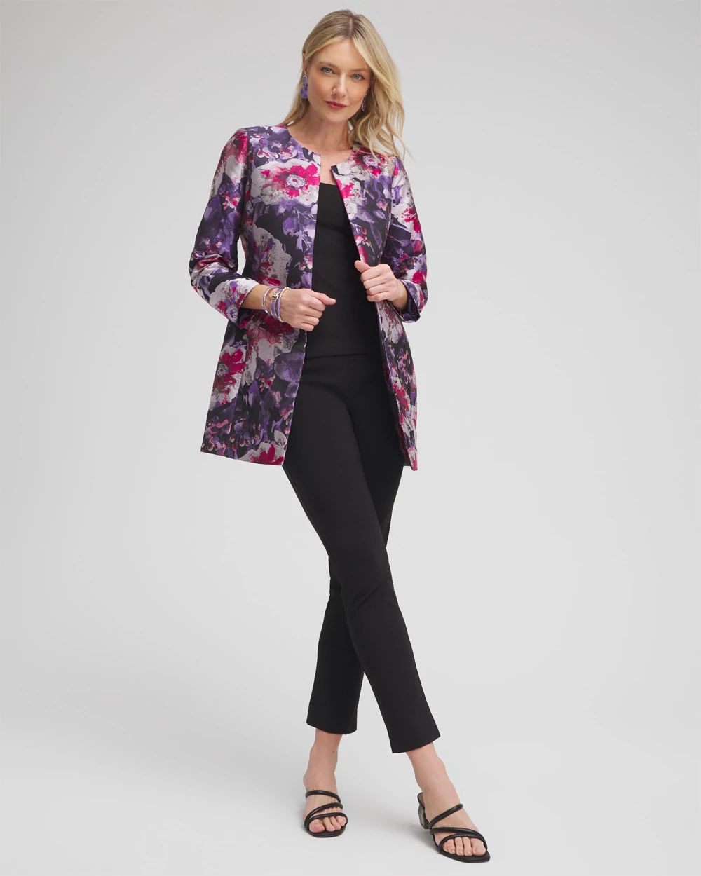 Petite Floral Jacquard Topper | Chico's Petite Floral Jacquard Topper | Chico's